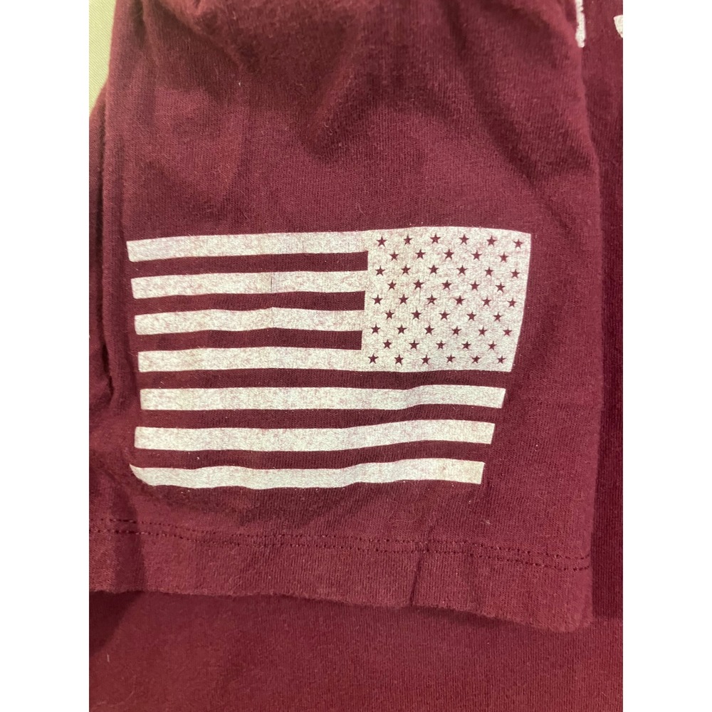 Grunt Style Wine Listens Graphic T-Shirt Mens XL Burgundy Cotton Patriotic Tee - Picture 6 of 9